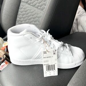 Adidas Pro Model C Kids (PS) Shoes White-White by4393 size 2